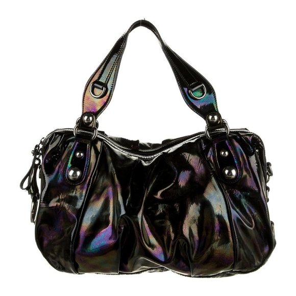 Iridescent Black Leather Gucci Boston Bag - Picture 1 of 4